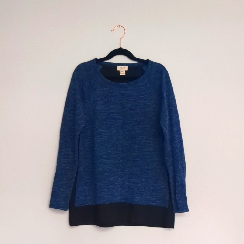 J Crew XXS Heather Blue And Black Long Sleeve Shirt